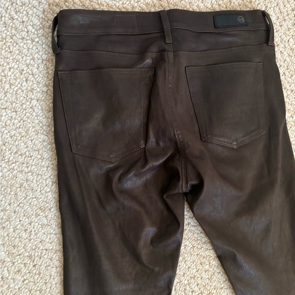 NWOT AG The Legging Super Skinny Leather Lambskin Pants in Brown - Picture 14 of 16